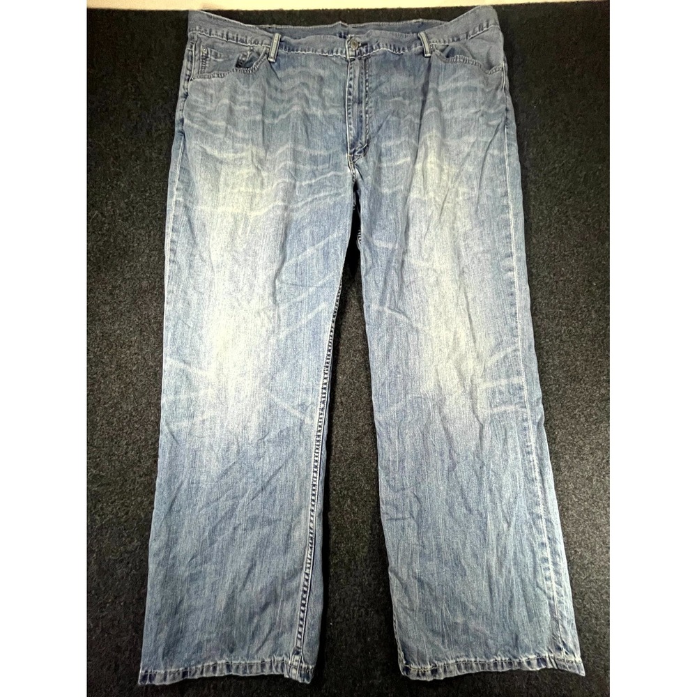 Levi's 559 Jeans Mens 50x32 Blue Light Wash Relaxed Fit Straight Leg Whiskers